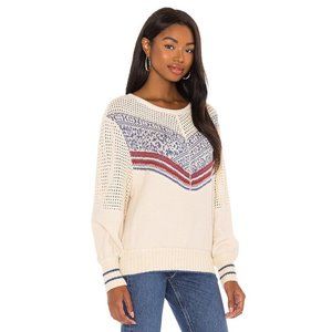 FREE PEOPLE Geo Party Pullover In Ivory Size Large